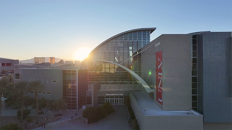 Lied Library at sunset