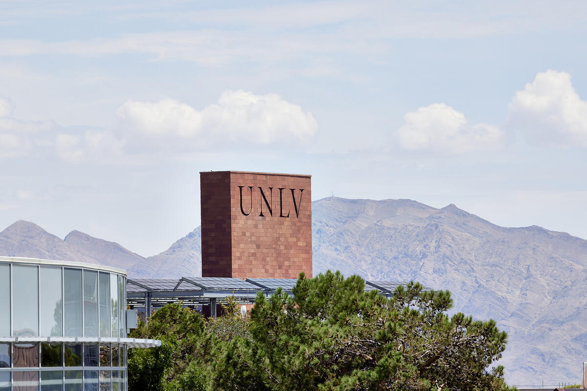 Distant view of Greenspun College building