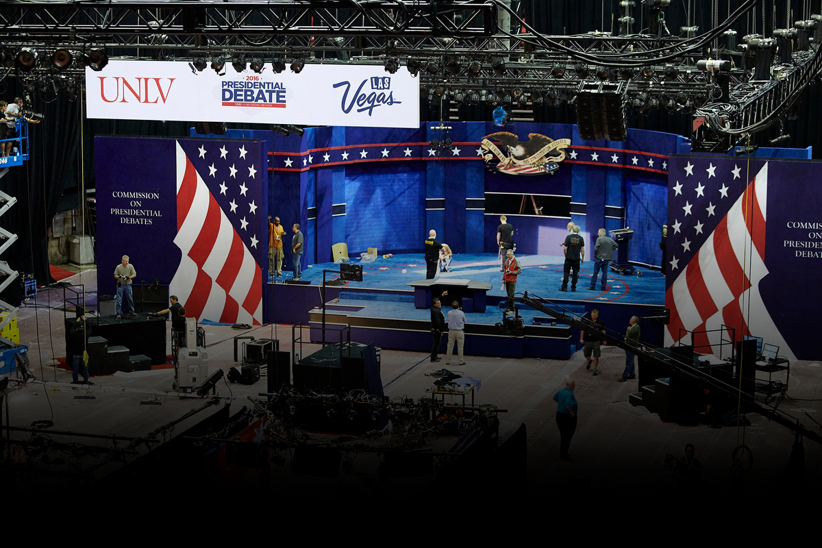 behind the scenes set up of the presidential debate