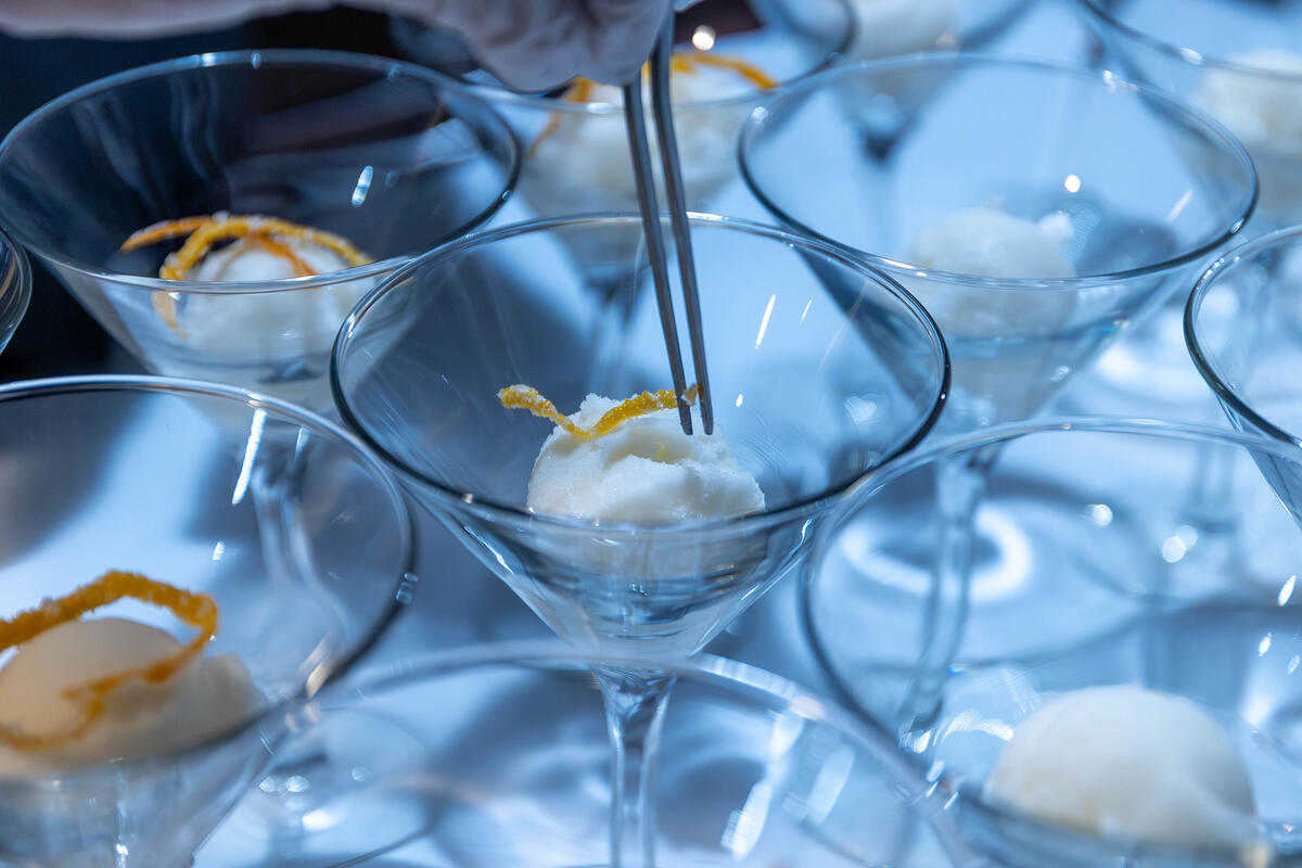Picture of multiple cocktail glass with ice cream