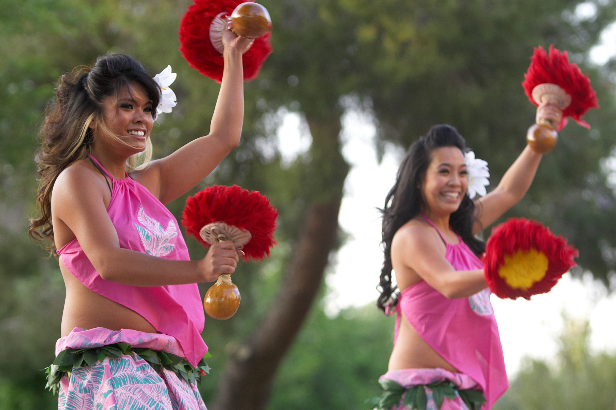 Female dancers perform