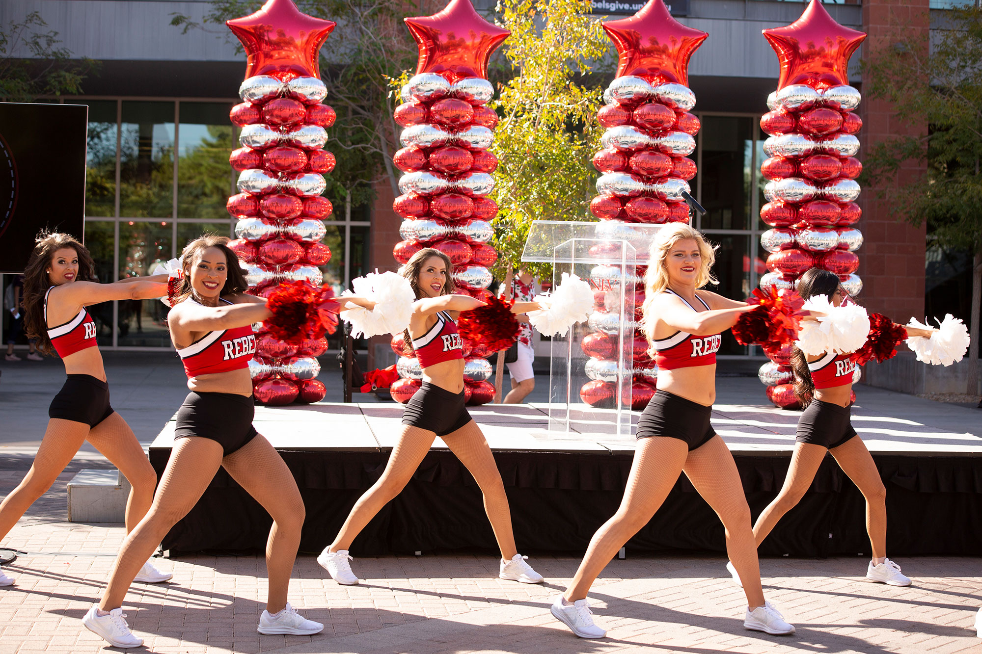 Rebel Cheerleaders performing