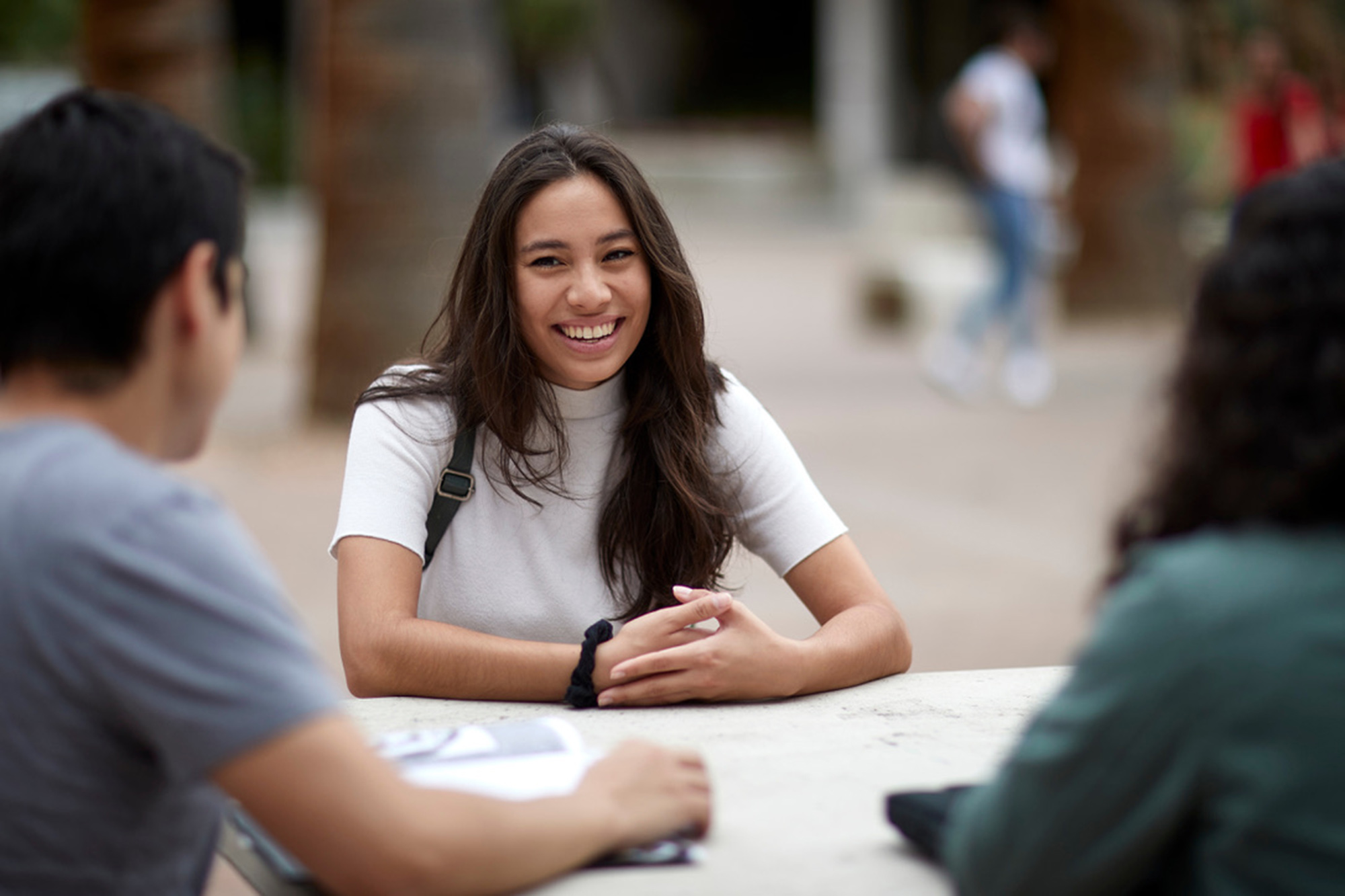 students outside