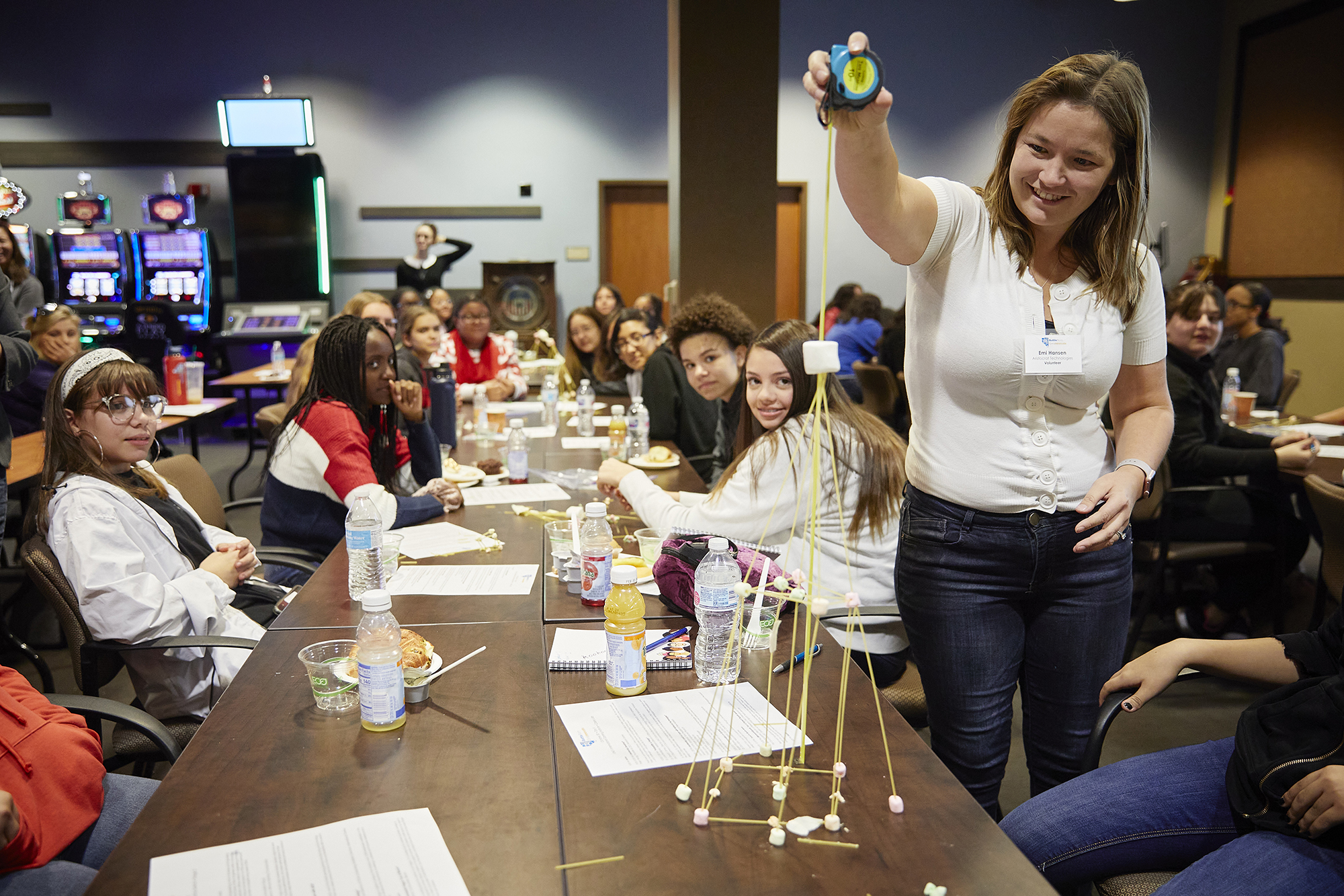 Teacher demonstrating a science experiment