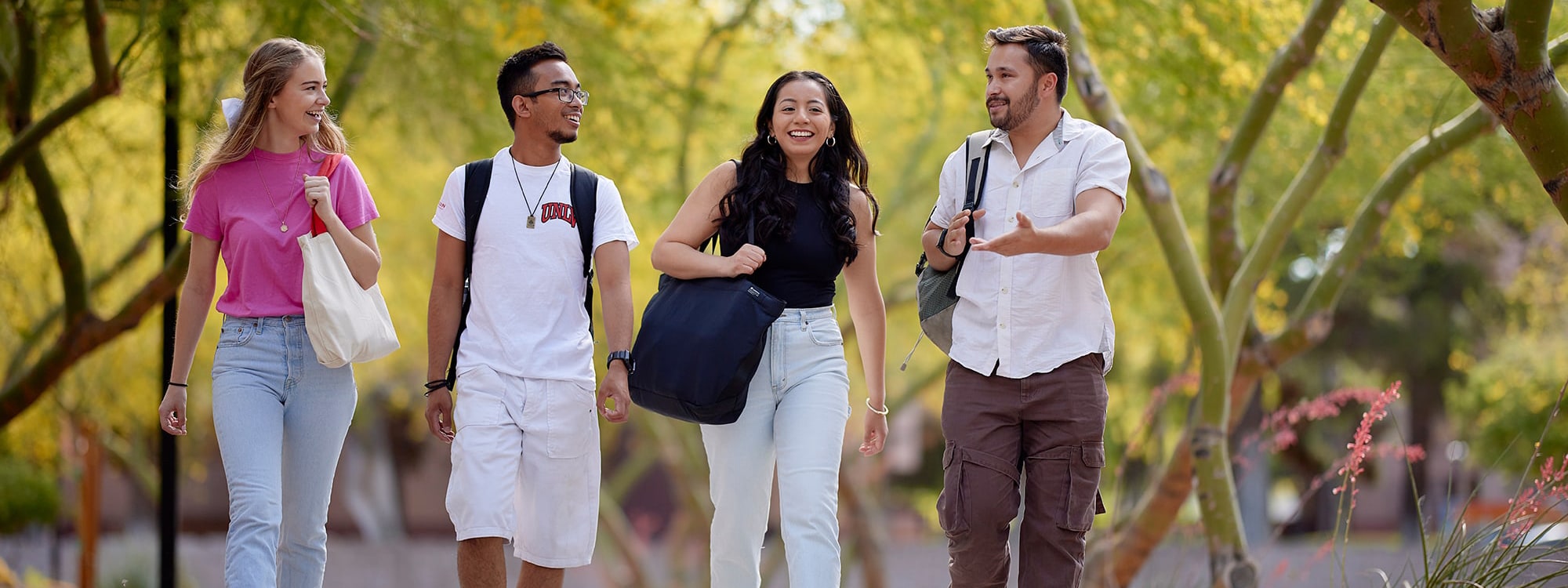 Students walking on campus