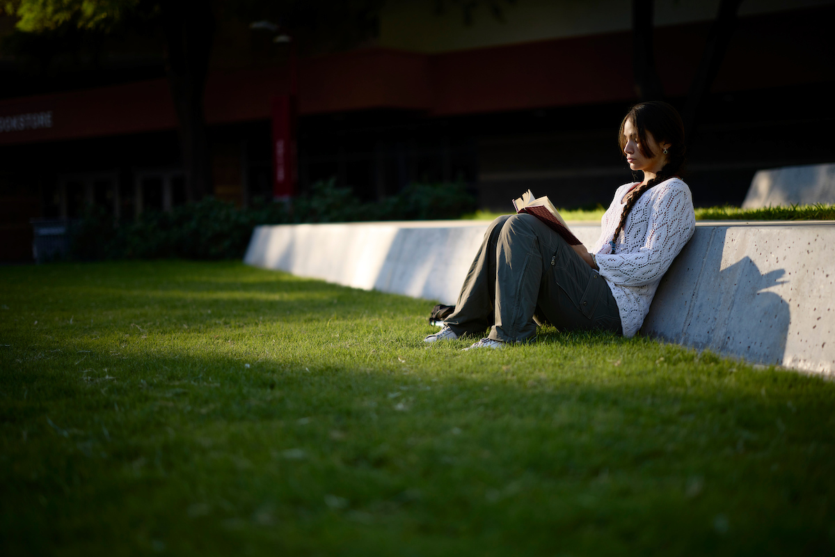 Student on Lawn