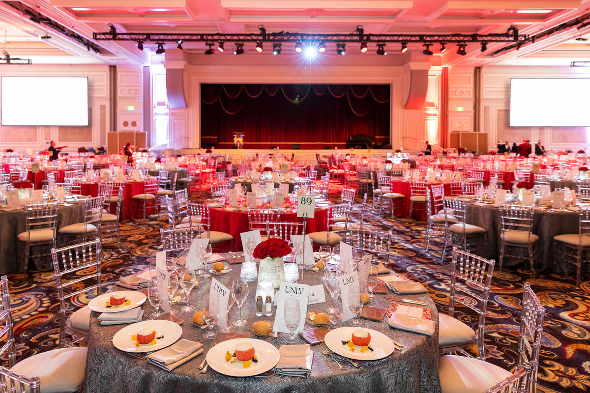 Decorated banquet room