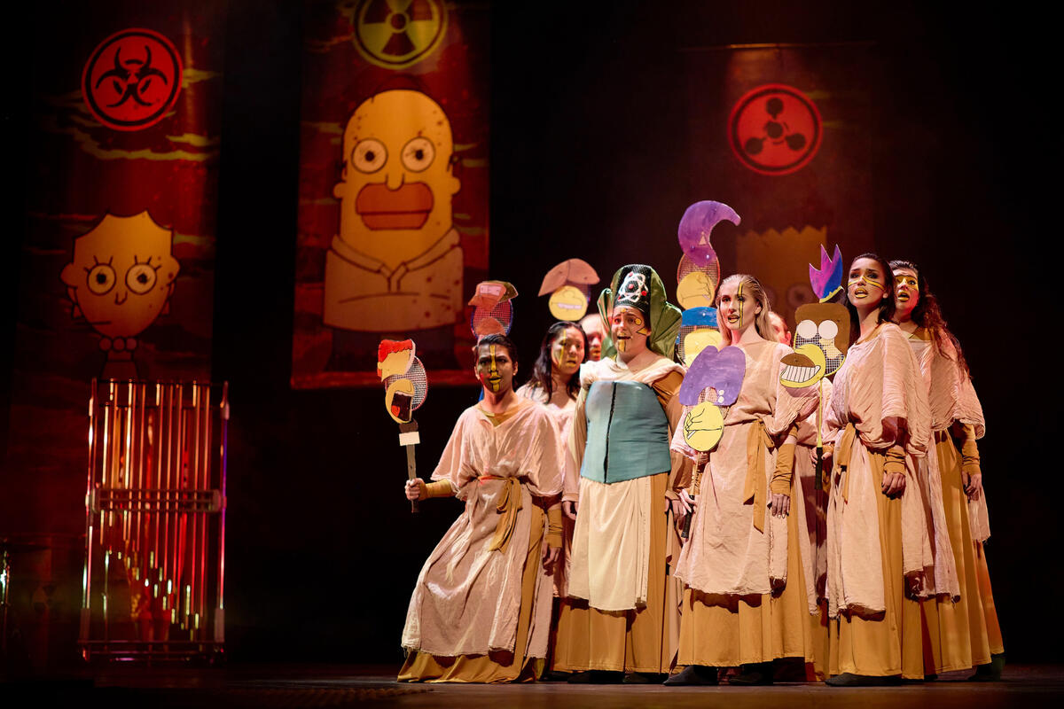 Group image of the Mr. Burns play on stage