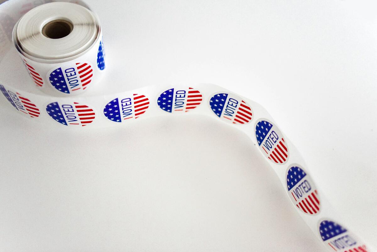 a roll of &quot;I Voted&quot; stickers