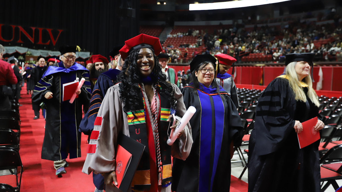 Mensah at a graduation ceremony