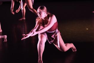UNLV dance student performing on stage.