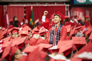 A student at commencement.