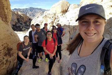 Red Rock canyon hikers