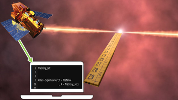artist conception of AI models to improve distance measurements of deep-space objects