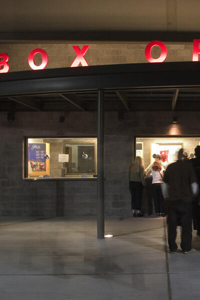 People are in line to buy tickets at the UNLV Performing Arts Center Box Office.