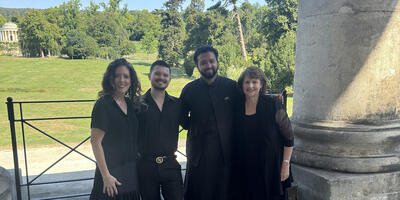 Left to Right: Nichole Pitts, Andrew Vasquez, Rizwan Jagani, Dean Nancy Uscher