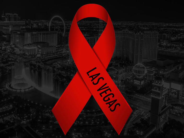 red ribbon that says Las Vegas