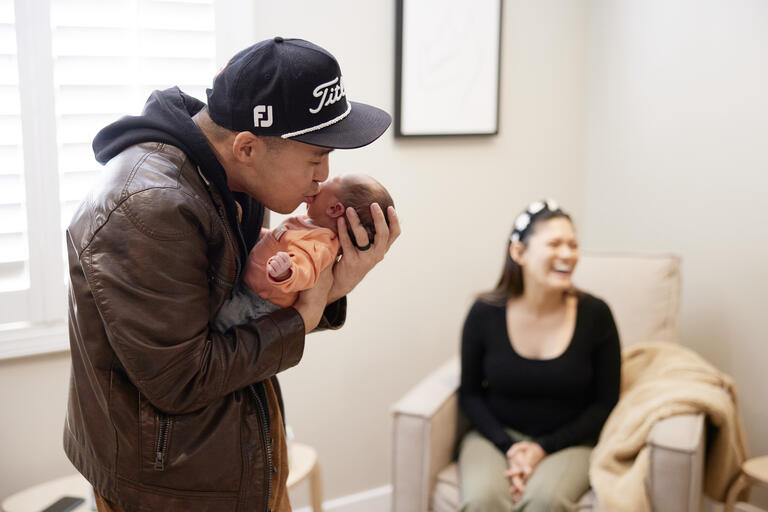 Kristina Cho, who gave birth about 10 days earlier to Hazel, and father Paul Cho.