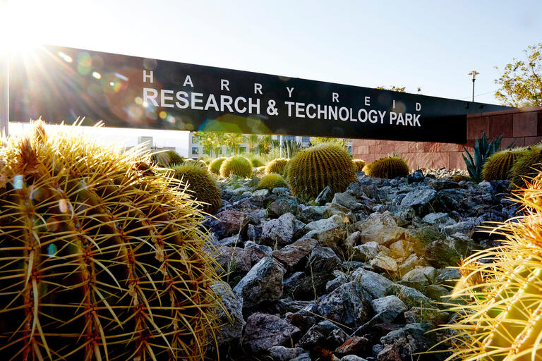 outdoor signage saying &quot;Harry Reid Research &amp; Technology Park&quot;