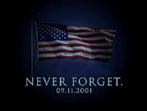 Never forget 9-11-2001 image with flag