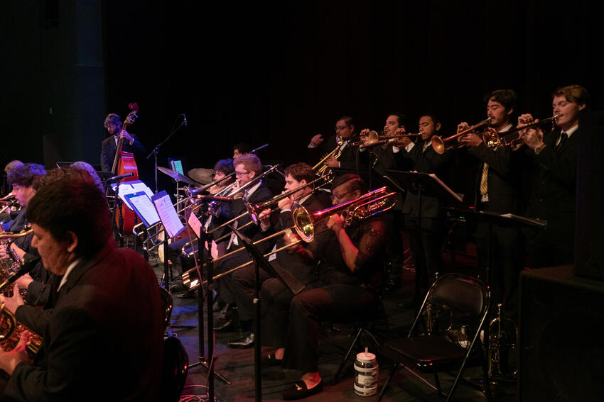 Jazz musicians perform.